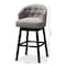 Baxton Studio Theron Gray Upholstered Wood Swivel Bar Stool, PK2 152-9115 - alternate 5